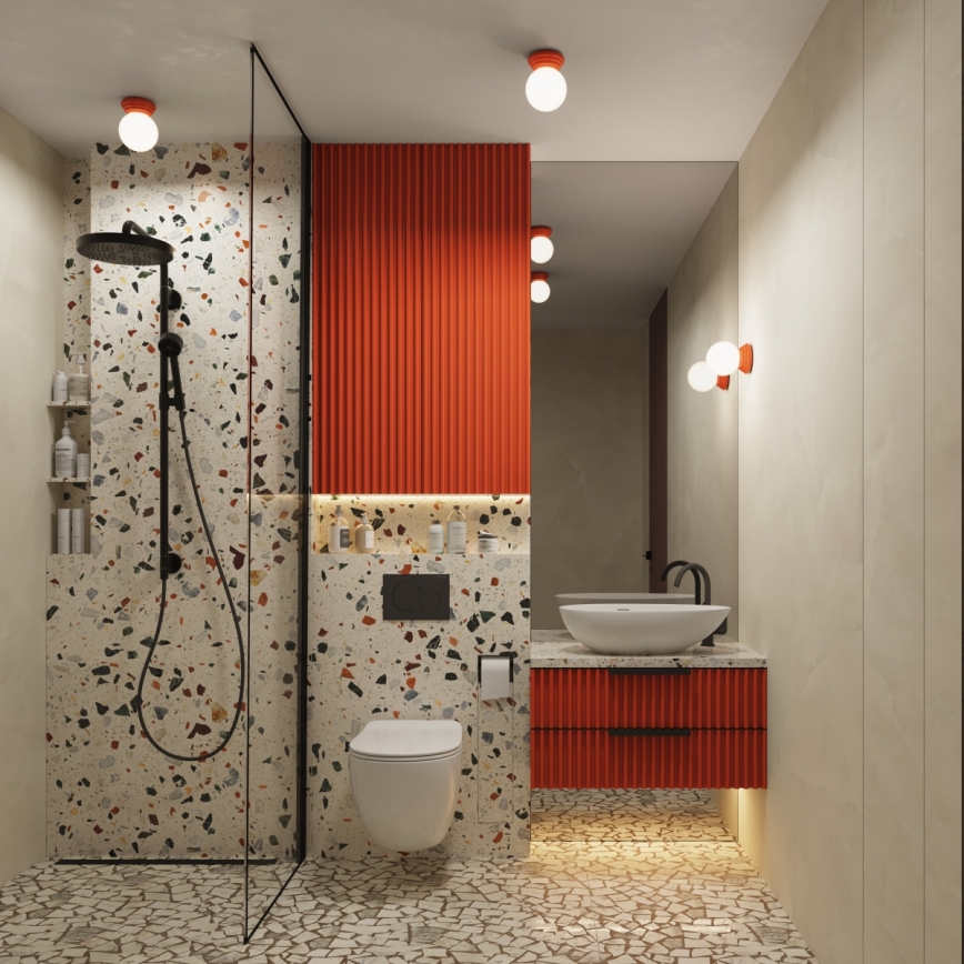 Applique murale ZORI pour salle de bains, 1xG9/8W/230V, IP44, rose