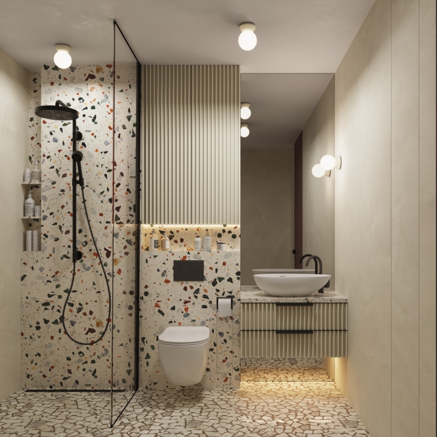 Plafonnier pour salle de bains ZORI 1xG9/8W/230V Ø 12 cm IP44 beige