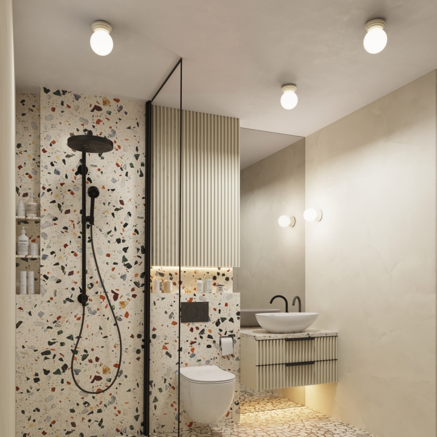 Plafonnier pour salle de bains ZORI 1xG9/8W/230V Ø 12 cm IP44 beige