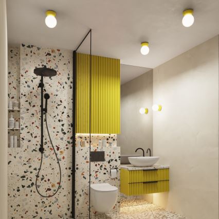 Plafonnier pour salle de bains ZORI 1xG9/8W/230V Ø 12 cm IP44 jaune