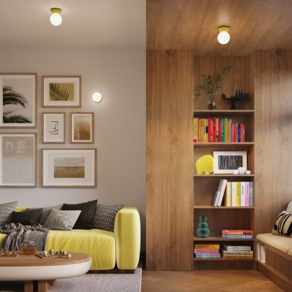 Plafonnier pour salle de bains ZORI 1xG9/8W/230V Ø 12 cm IP44 jaune