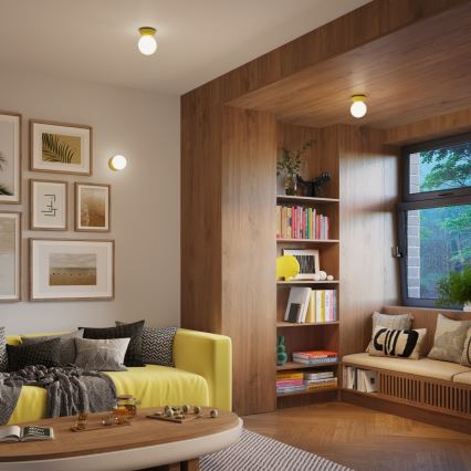 Plafonnier pour salle de bains ZORI 1xG9/8W/230V Ø 12 cm IP44 jaune