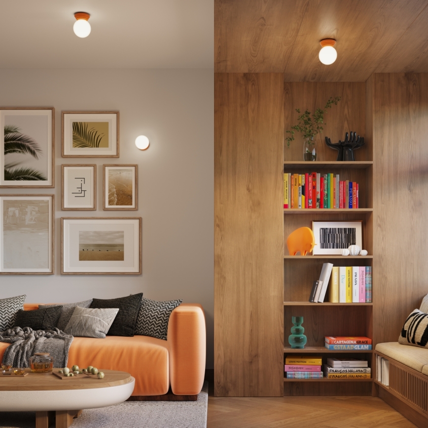 Plafonnier de salle de bains ZORI 1xG9/8W/230V Ø 12 cm IP44 orange