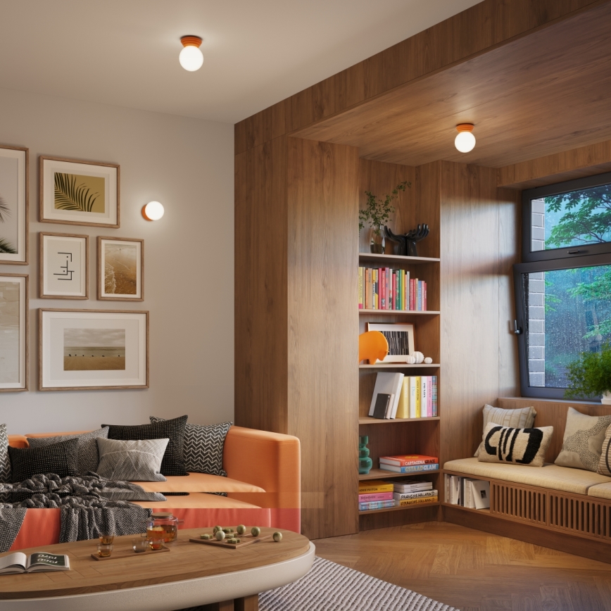 Plafonnier de salle de bains ZORI 1xG9/8W/230V Ø 12 cm IP44 orange