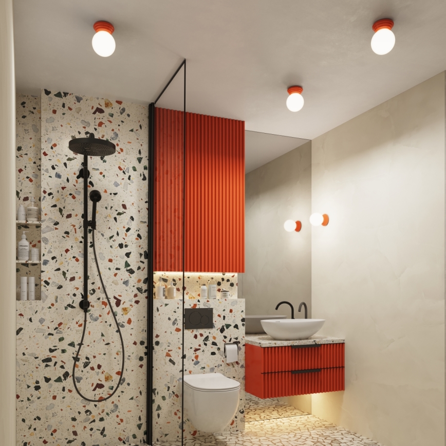 Plafonnier de salle de bains ZORI 1xG9/8W/230V Ø 12 cm IP44 rose