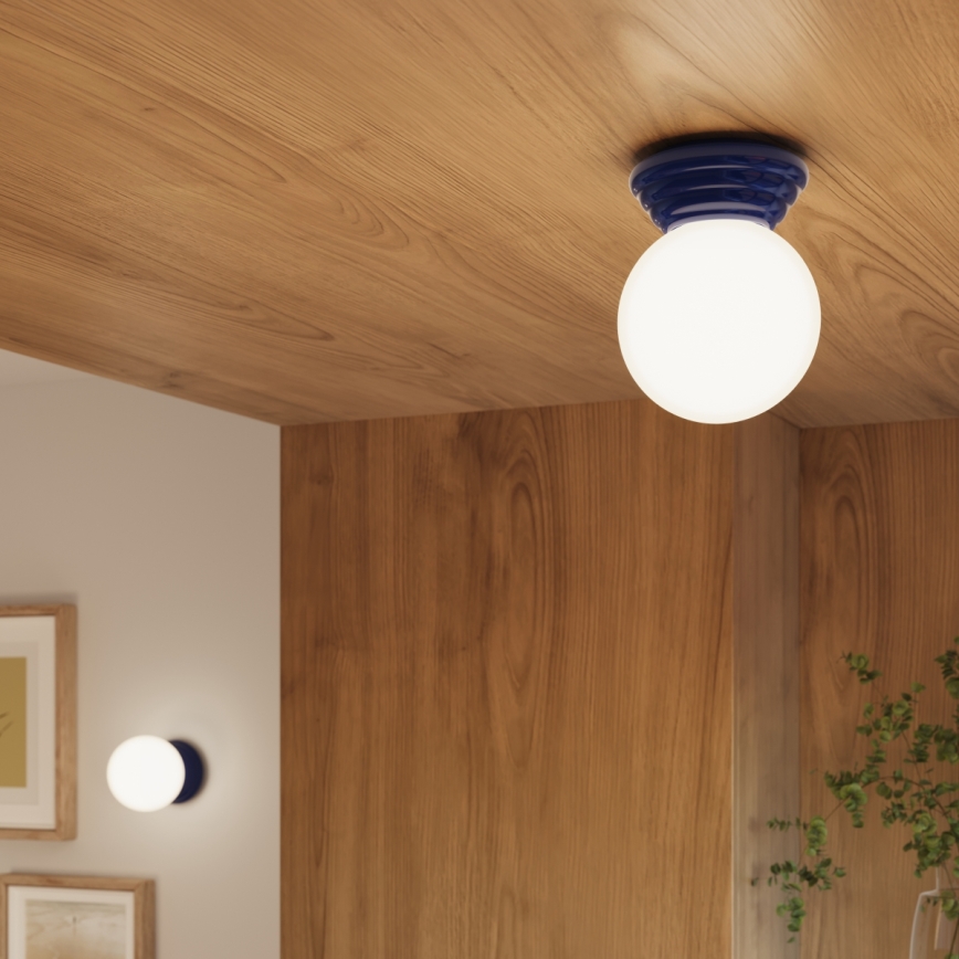 Plafonnier de salle de bains ZORI 1xG9/8W/230V Ø 12 cm IP44 bleu