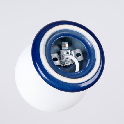 Plafonnier de salle de bains ZORI 1xG9/8W/230V Ø 12 cm IP44 bleu