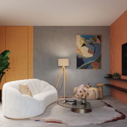 Lampadaire NATT 1xE27/15W/230V taupe