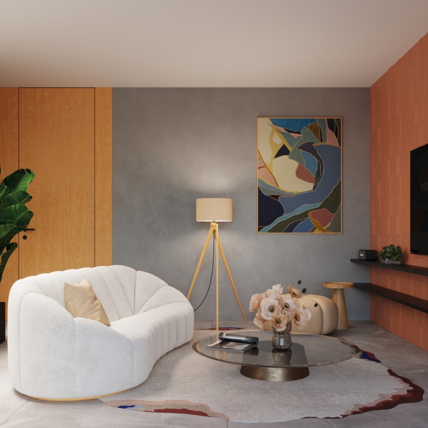 Lampadaire NATT 1xE27/15W/230V taupe