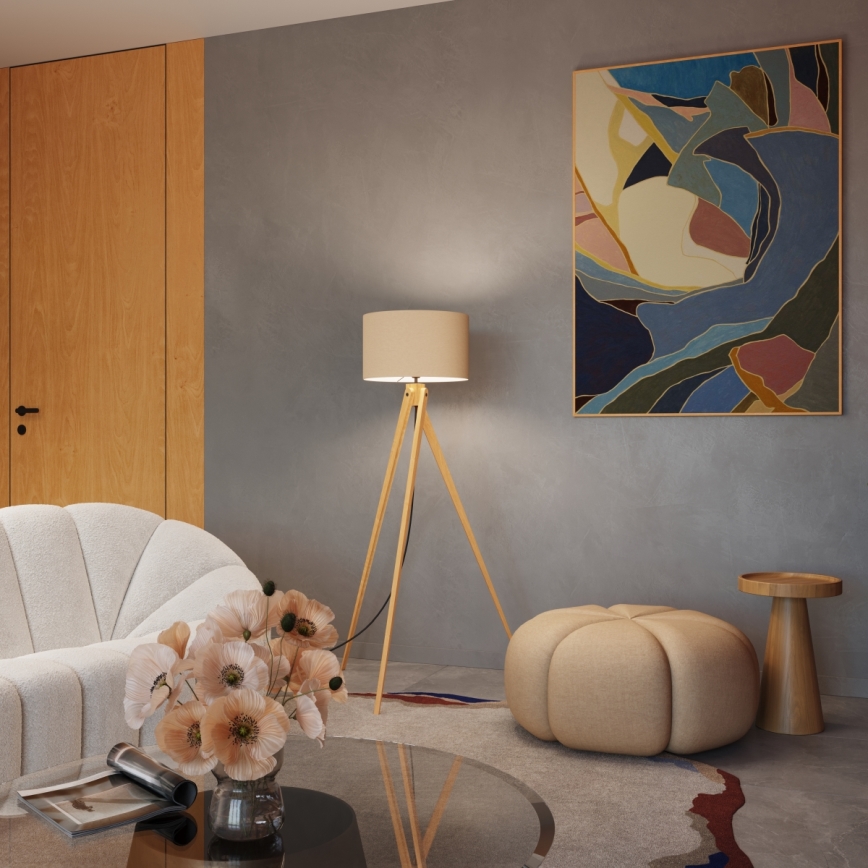 Lampadaire NATT 1xE27/15W/230V taupe