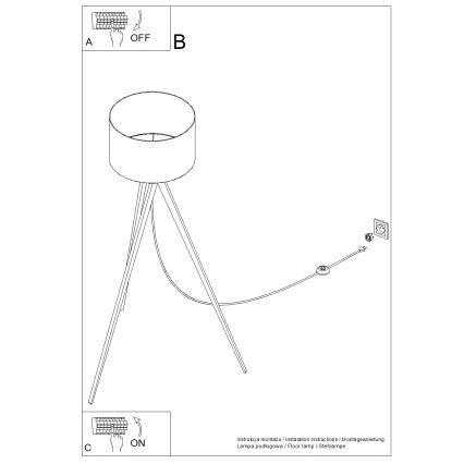 Lampadaire NATT 1xE27/15W/230V bleu
