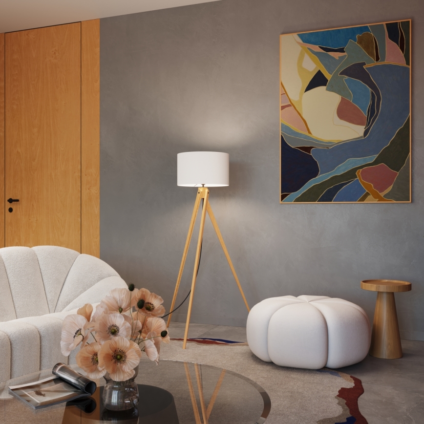 Lampadaire NATT 1xE27/15W/230V blanc