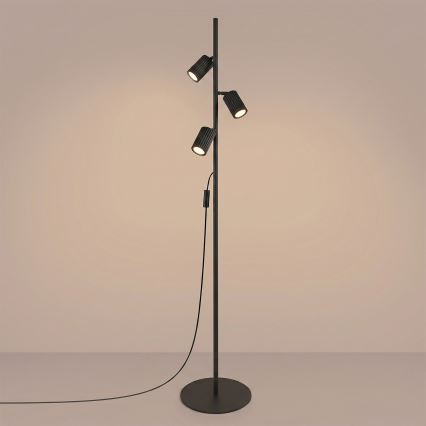 Lampadaire KARBON 3xGU10/10W/230V noir