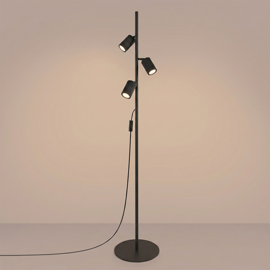 Lampadaire KARBON 3xGU10/10W/230V noir