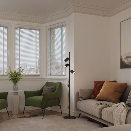 Lampadaire KARBON 3xGU10/10W/230V noir