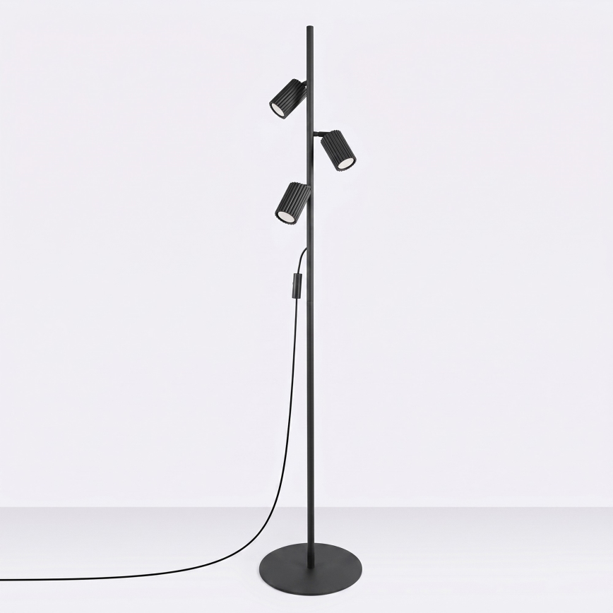 Lampadaire KARBON 3xGU10/10W/230V noir