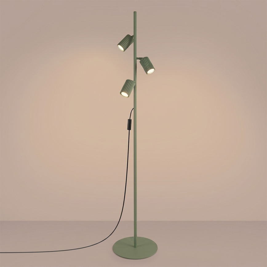 Lampadaire KARBON 3x GU10 10 W / 230 V vert