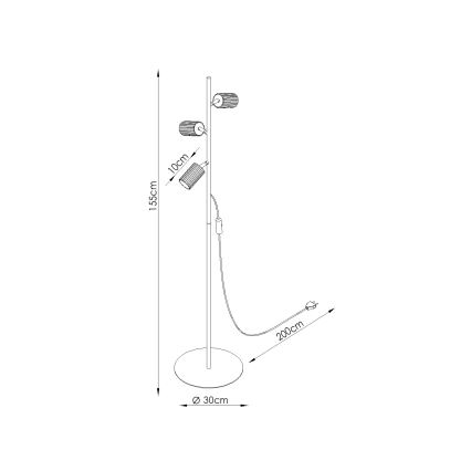 Lampadaire KARBON 3x GU10 10 W / 230 V vert