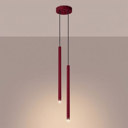 Suspension sur câble PASTELO 2xG9/8W/230V rouge