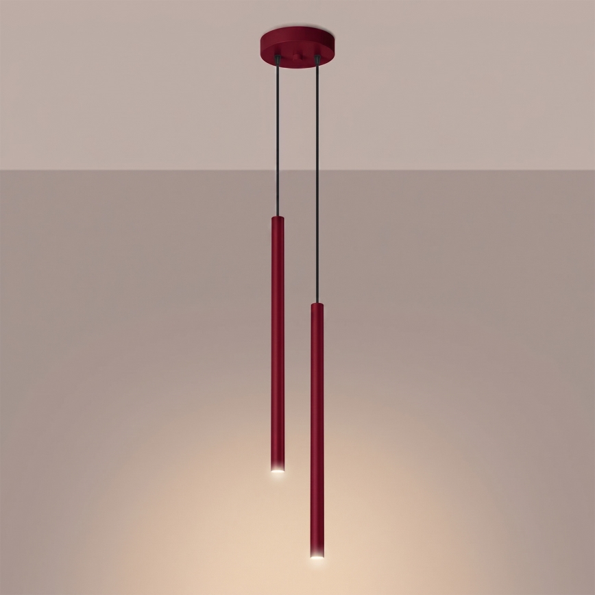 Suspension sur câble PASTELO 2xG9/8W/230V rouge