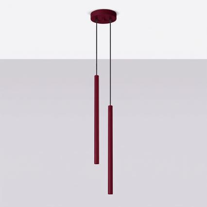 Suspension sur câble PASTELO 2xG9/8W/230V rouge