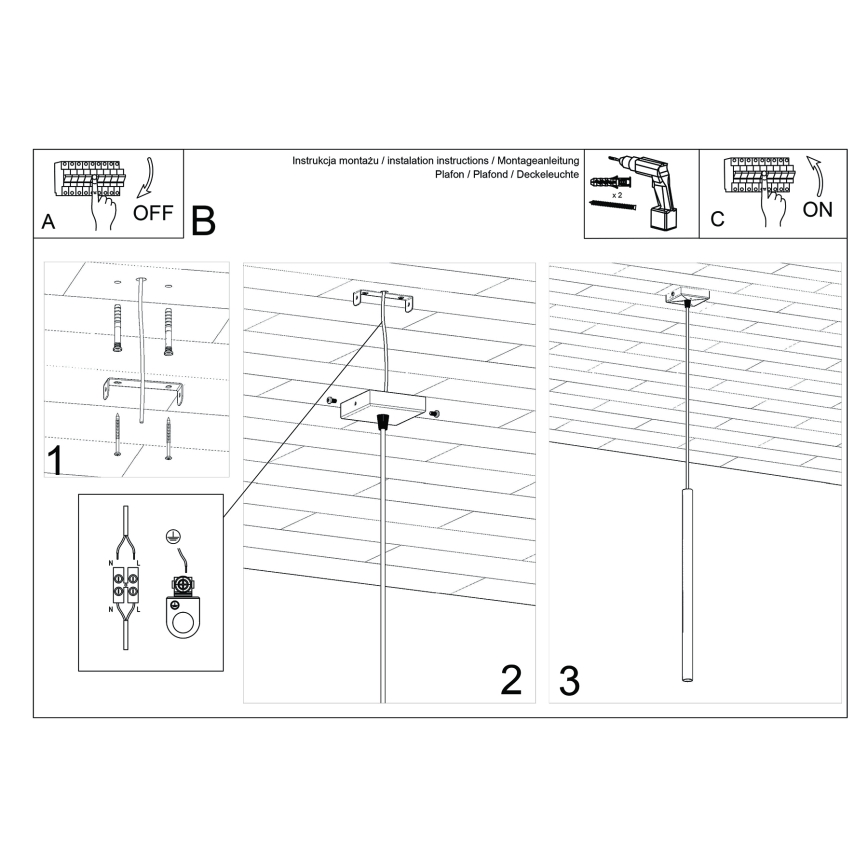 Suspension sur câble PASTELO 1xG9/8W/230V bleu