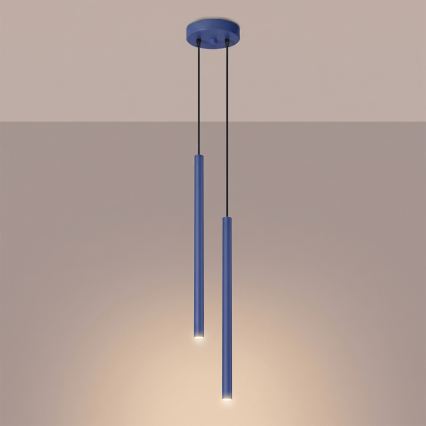 Suspension sur câble PASTELO 2xG9/8W/230V bleu