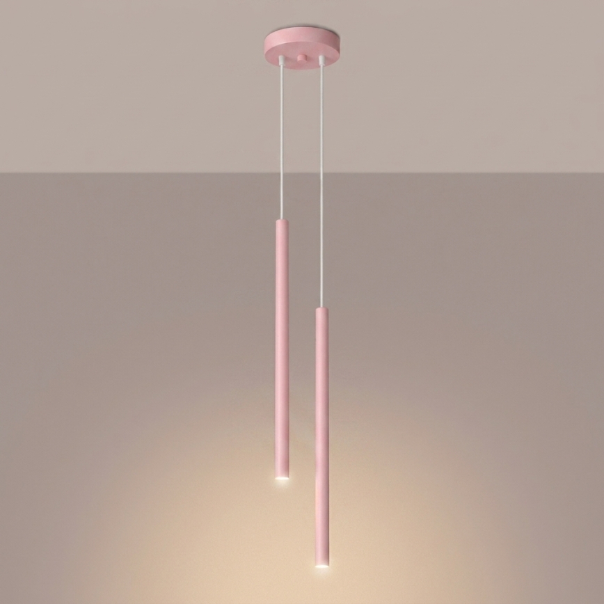 Suspension sur câble PASTELO 2xG9/8W/230V rose