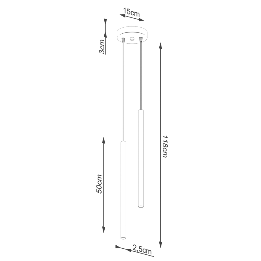 Suspension à câble PASTELO 2xG9/8W/230V, jaune