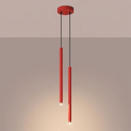 Suspension sur câble PASTELO 2xG9/8W/230V rouge