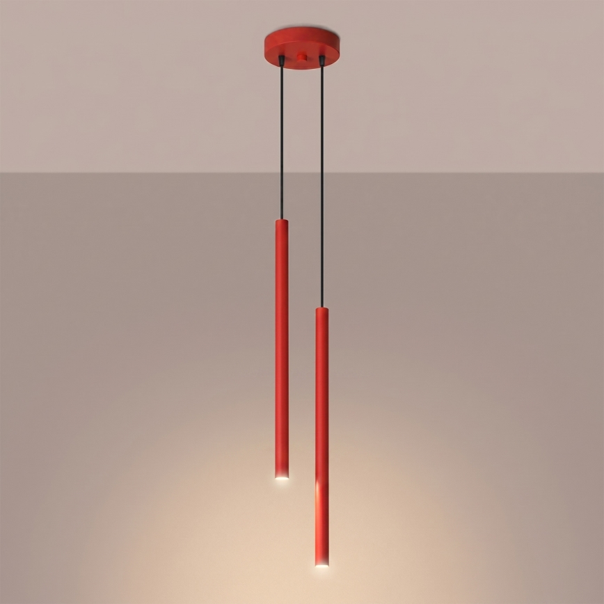 Suspension sur câble PASTELO 2xG9/8W/230V rouge