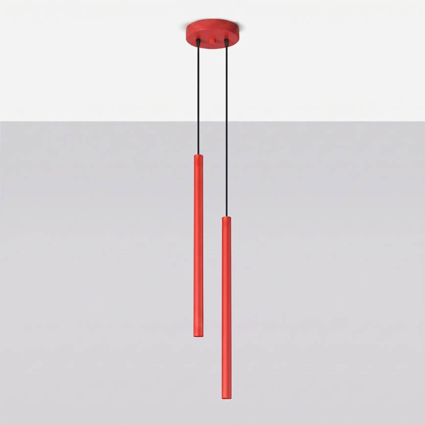Suspension sur câble PASTELO 2xG9/8W/230V rouge
