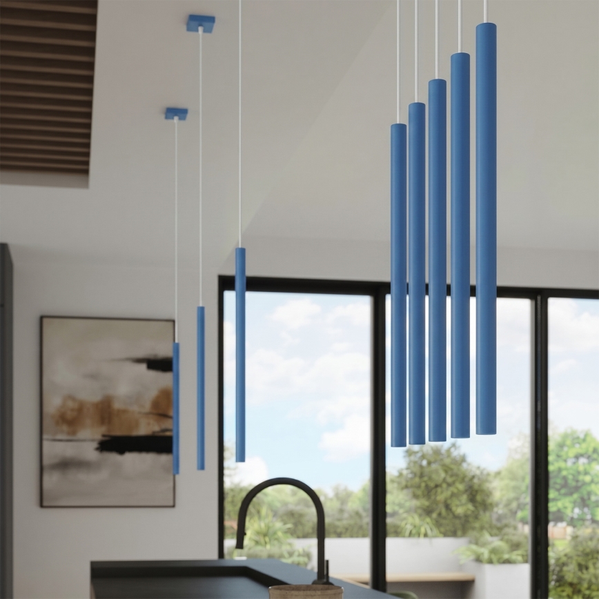 Suspension sur câble PASTELO 1xG9/8W/230V bleue