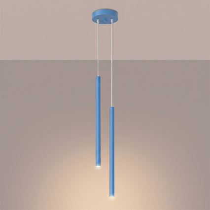 Suspension sur câble PASTELO 2xG9/8W/230V bleue