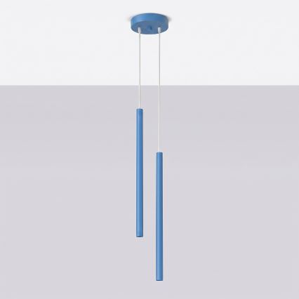 Suspension sur câble PASTELO 2xG9/8W/230V bleue