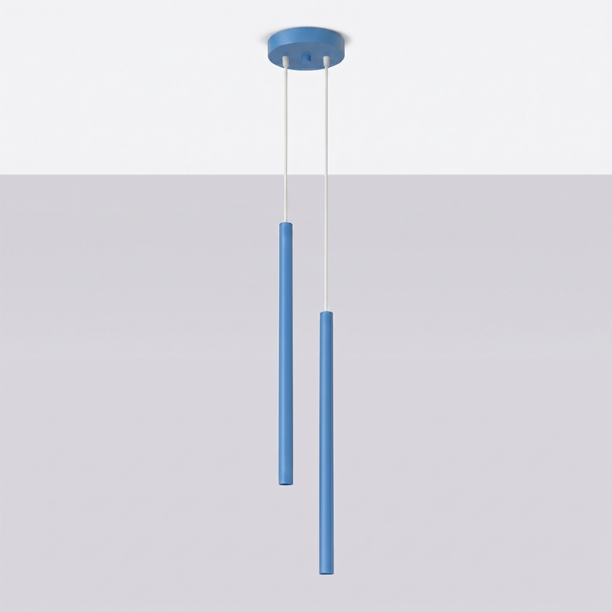 Suspension sur câble PASTELO 2xG9/8W/230V bleue