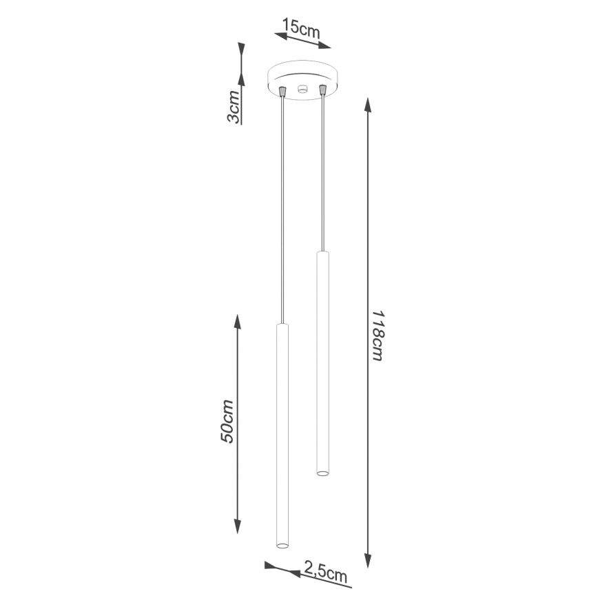 Suspension sur câble PASTELO 2xG9/8W/230V bleue