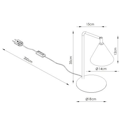 Lampe de table NOX 1xE14/10W/230V crème