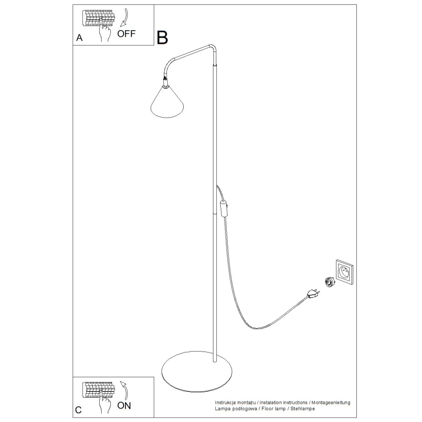 Lampadaire NOX 1xE14/10W/230V crème