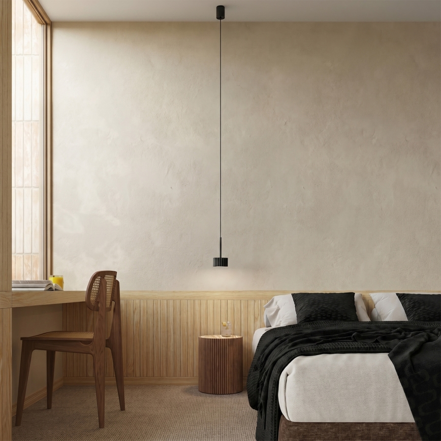 Suspension sur câble AURA 1xGX53/10W/230V, noire