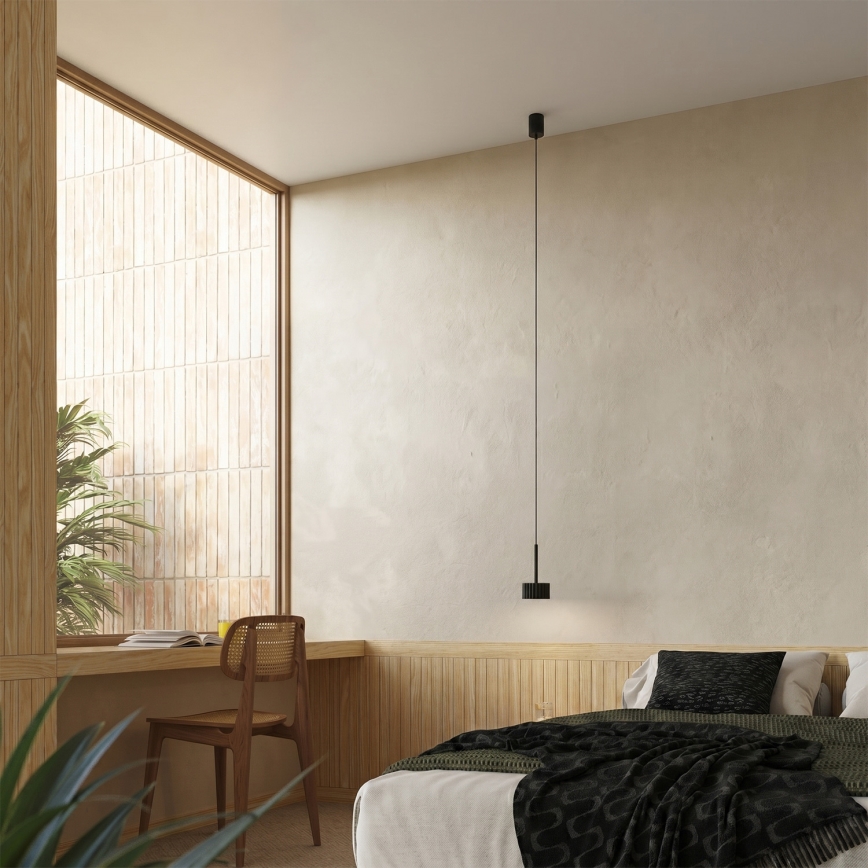 Suspension sur câble AURA 1xGX53/10W/230V, noire