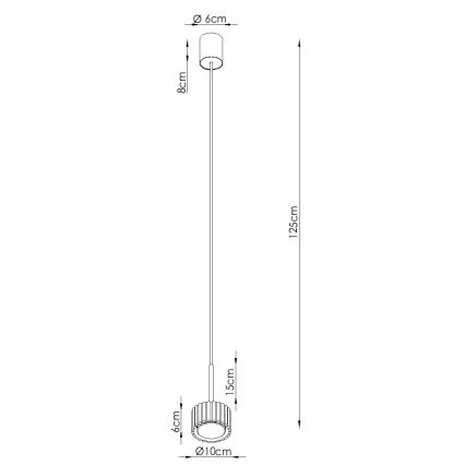 Suspension sur câble AURA 1xGX53/10W/230V verte