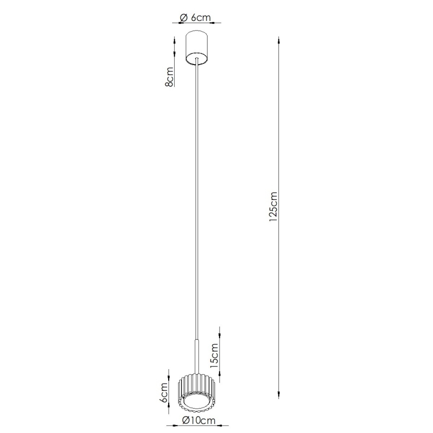Suspension sur câble AURA 1xGX53/10W/230V verte