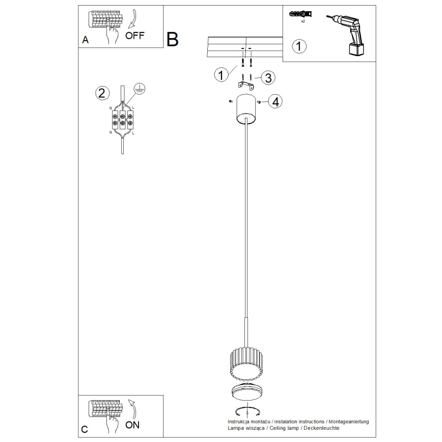 Suspension AURA sur câble 1xGX53/10W/230V rouge