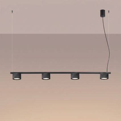 Suspension sur câble AURA 4xGX53/10W/230V noir
