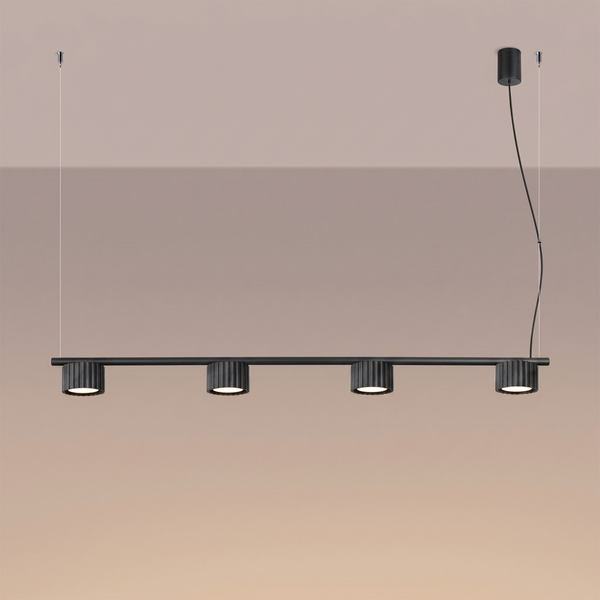 Suspension sur câble AURA 4xGX53/10W/230V noir