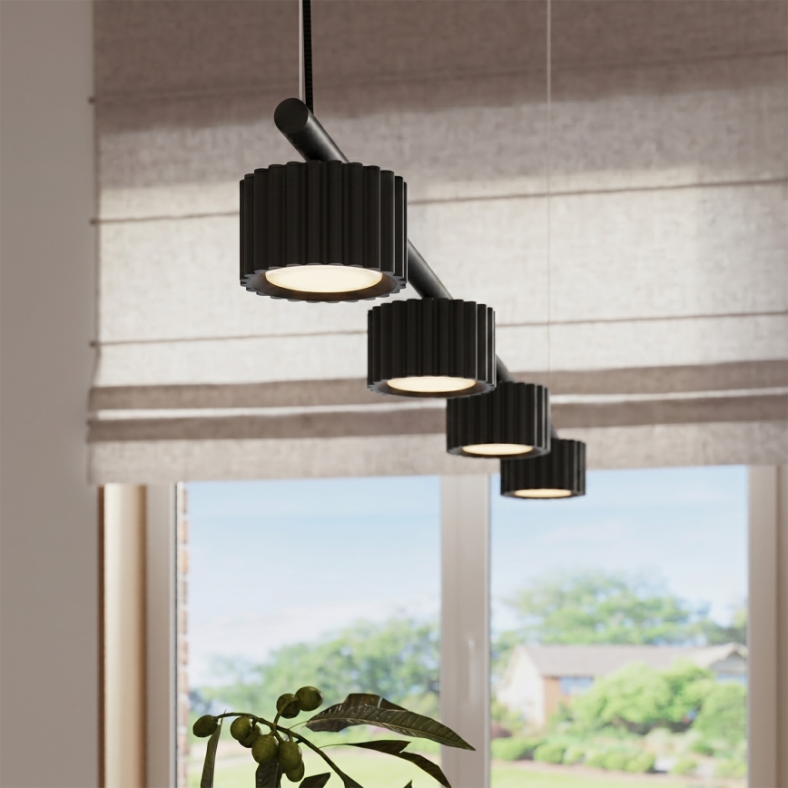 Suspension sur câble AURA 4xGX53/10W/230V noir