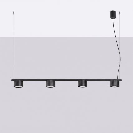 Suspension sur câble AURA 4xGX53/10W/230V noir