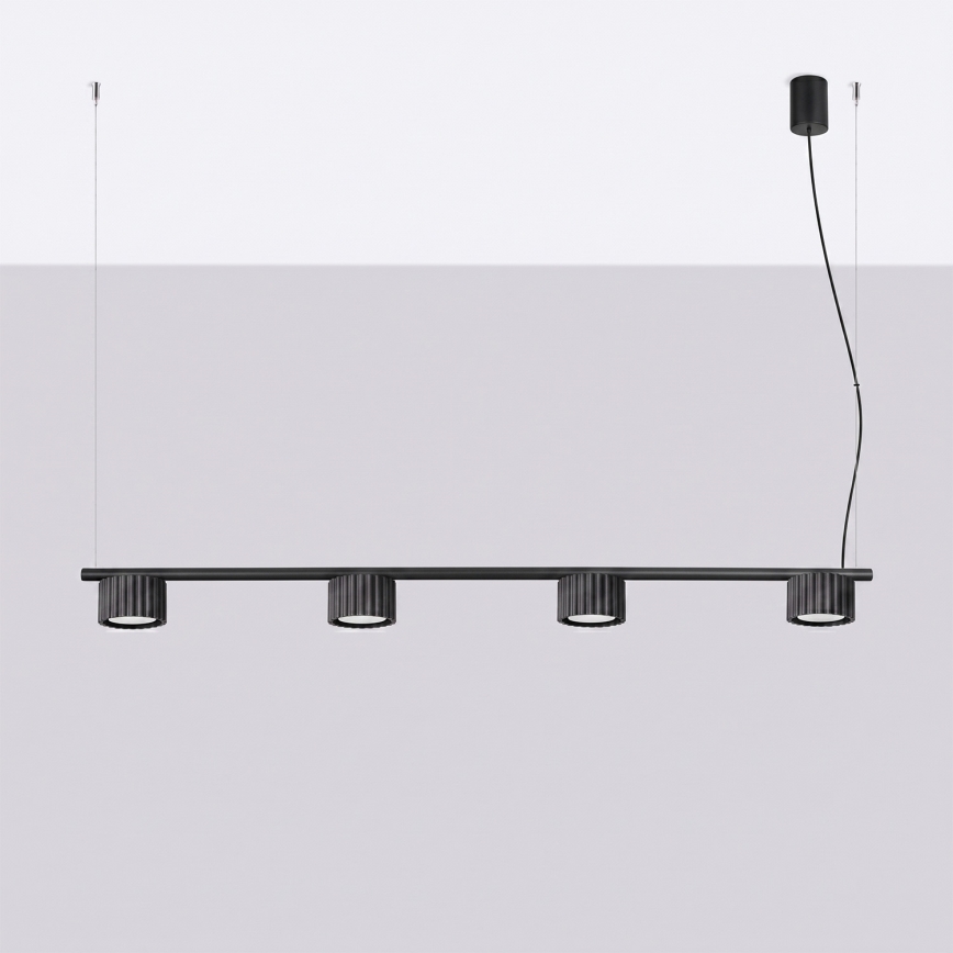 Suspension sur câble AURA 4xGX53/10W/230V noir