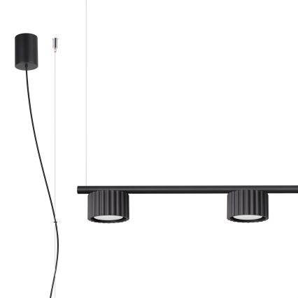 Suspension sur câble AURA 4xGX53/10W/230V noir
